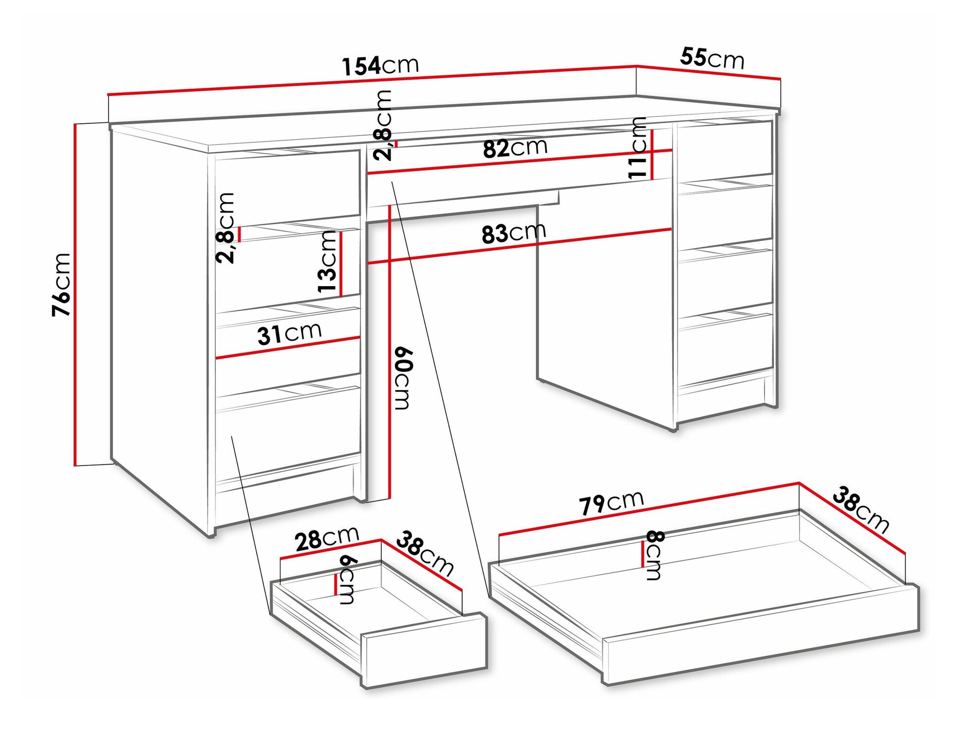 Bureau Comfivo 401 (Chêne Artisan)