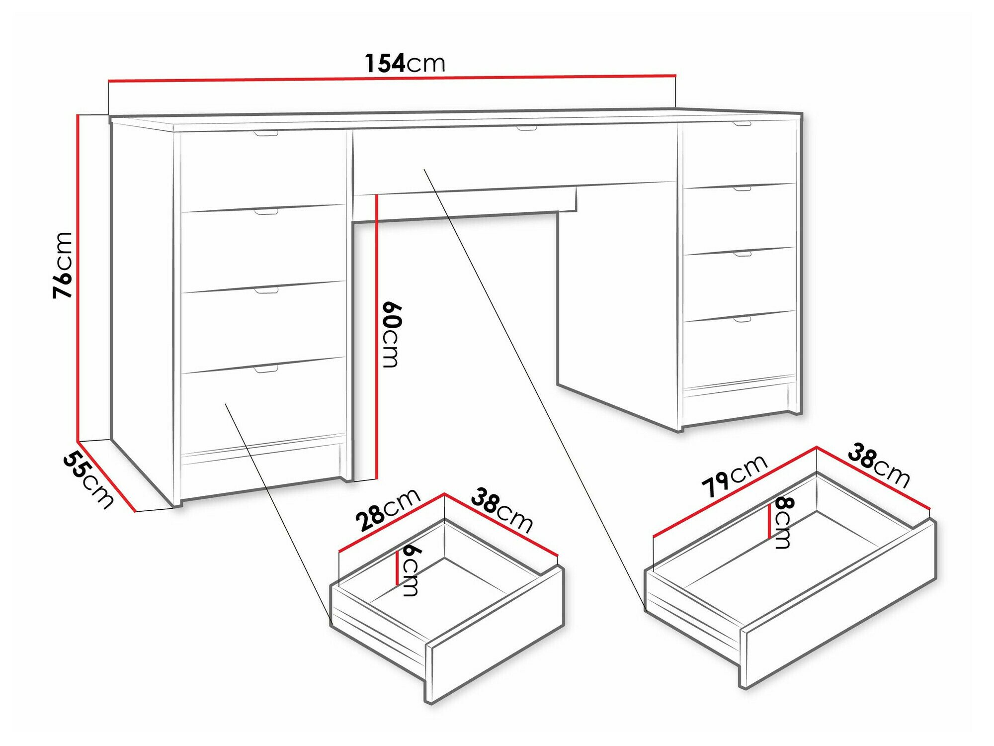 Bureau Comfivo Larmire 110 (Noir)