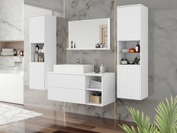Ensemble de salle de bain Nauta II (Blanc + Marbre blanc)