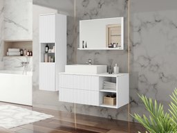 Ensemble de salle de bain Ophruvi 104 (Blanc + Marbre blanc)