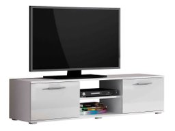 Meuble TV Tornola 100 (Blanc + Blanc brillant)