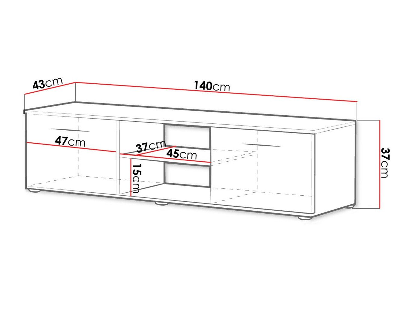 Meuble TV Tornola 100 (Chêne de Lefkas + Noir)