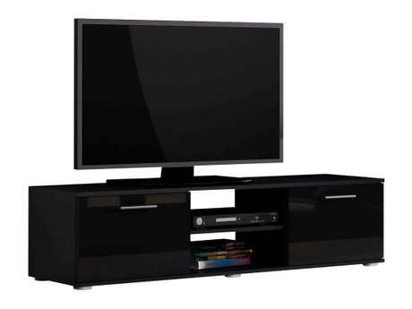 Meuble TV Tornola 100 (Noir + Noir brillant)