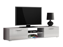Meuble TV Tornola 101 (Blanc + Blanc brillant)