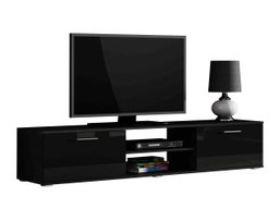 Meuble TV Tornola 101 (Noir + Noir brillant)