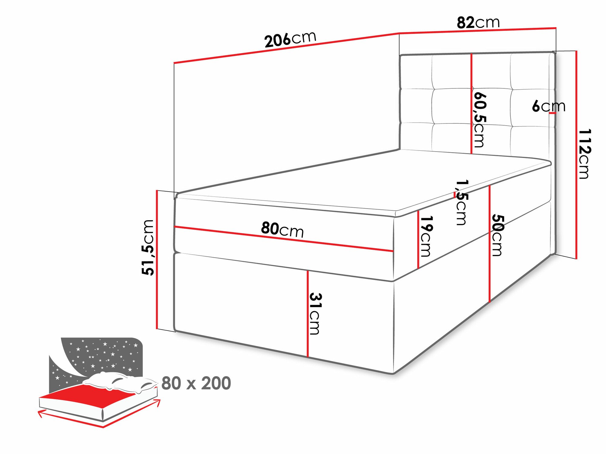 Lit boxspring Comfivo Osculum II (Soft 011)