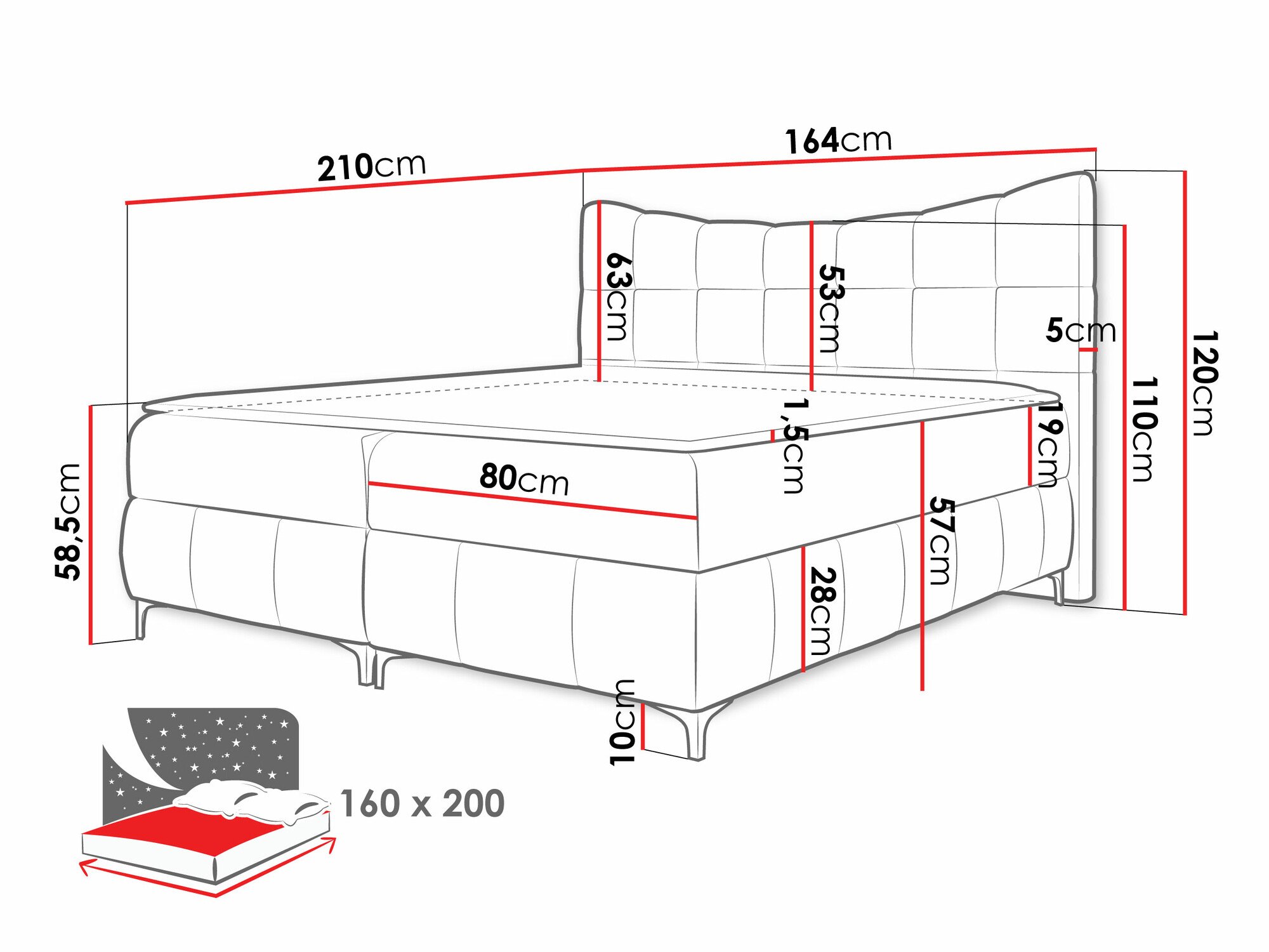 Lit boxspring Littera (Freya 210.32)