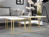 Ensemble tables basses Oswego 110 (Marbre blanc + Doré)