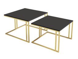 Ensemble tables basses Oswego 110 (Noir + Doré)