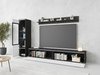 Ensemble de salon Mirfivo 100 (Matera gris + Blanc brillant)