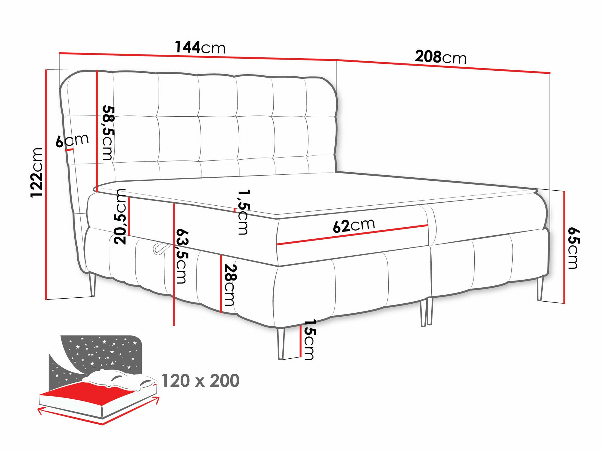 Lit boxspring Musica (Freya 210.20)