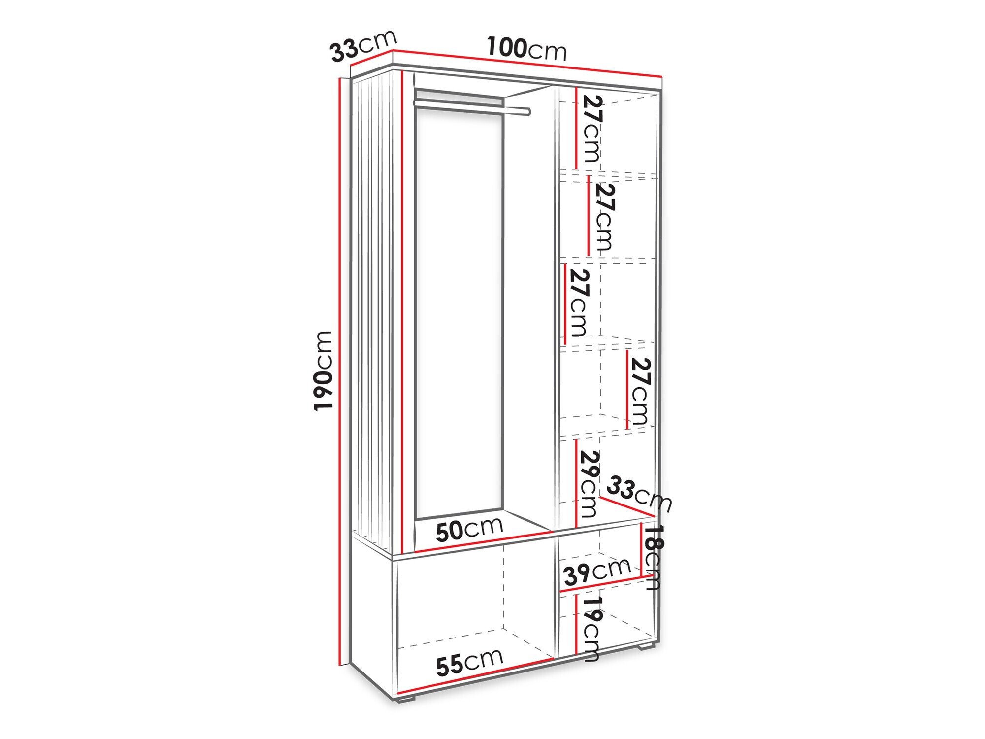 Meuble d'entrée Stanton 145 (Cachemire)