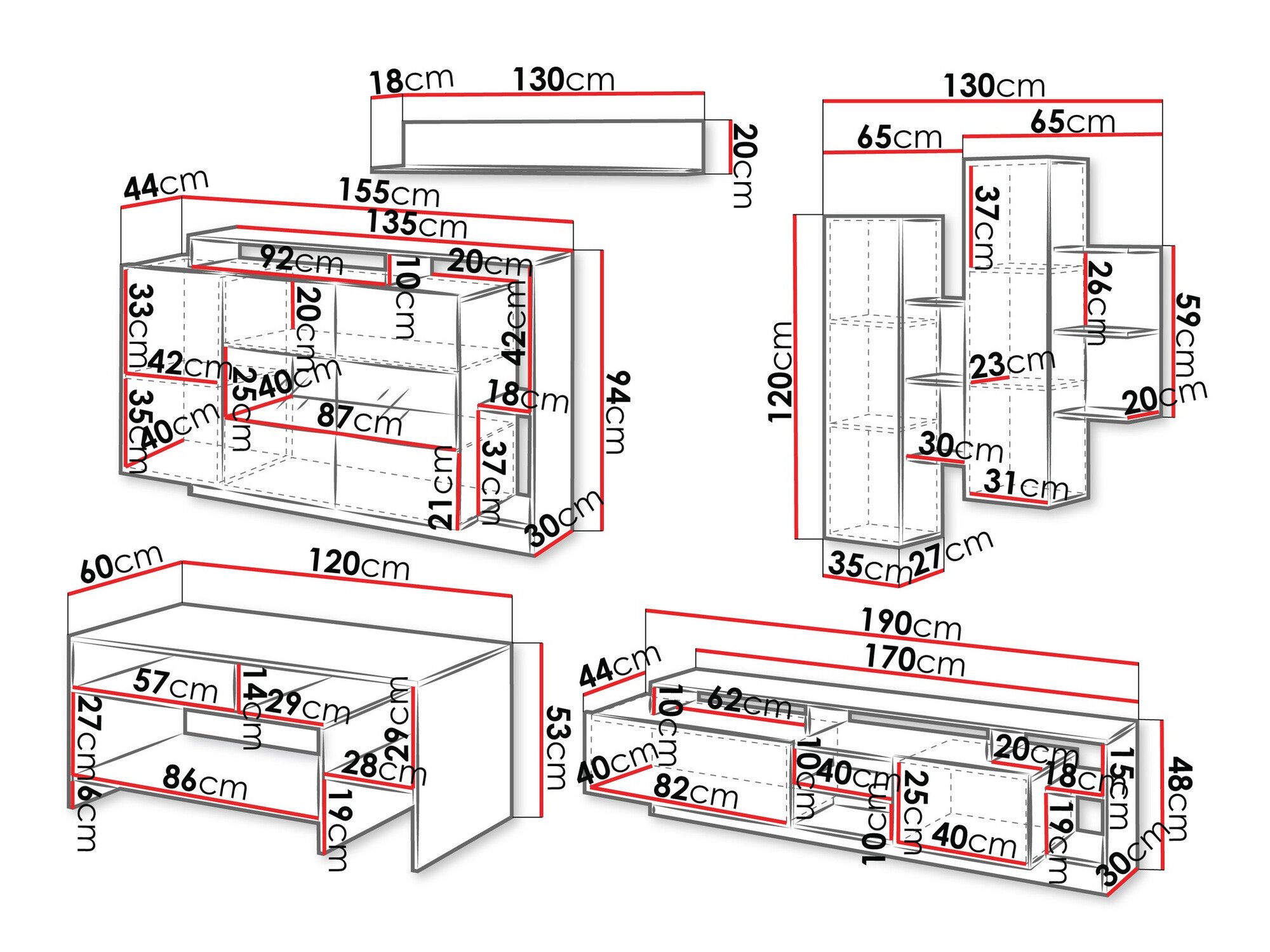 Ensemble de salon Fivfivi 103