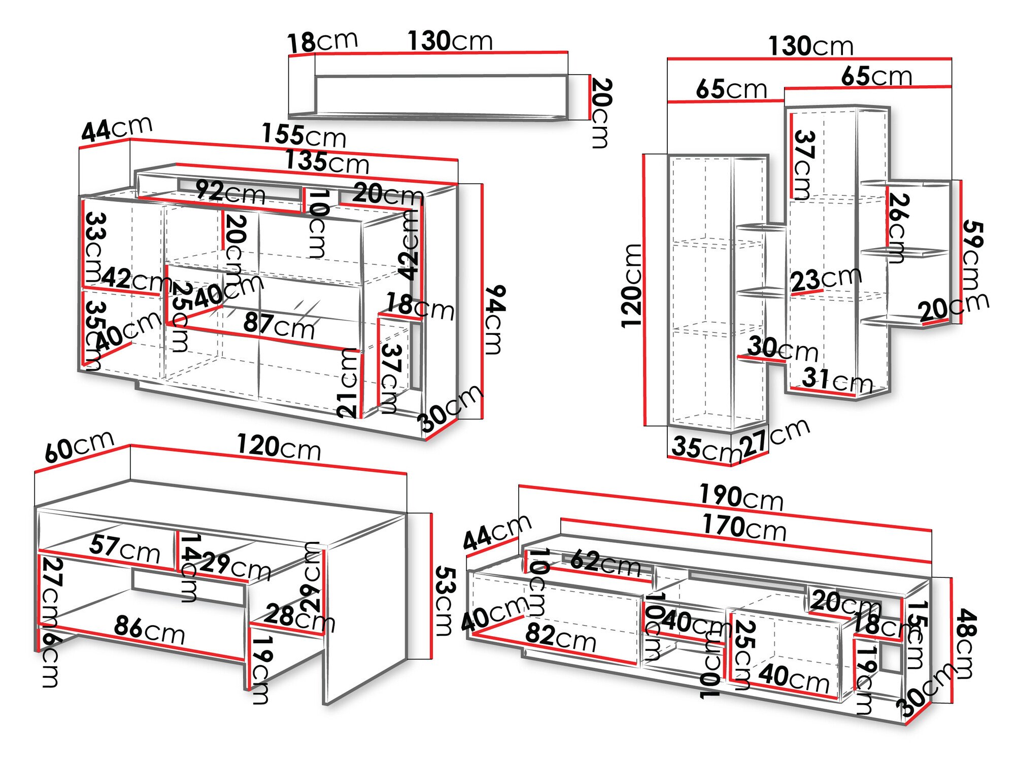 Ensemble de salon Fivfivi 103