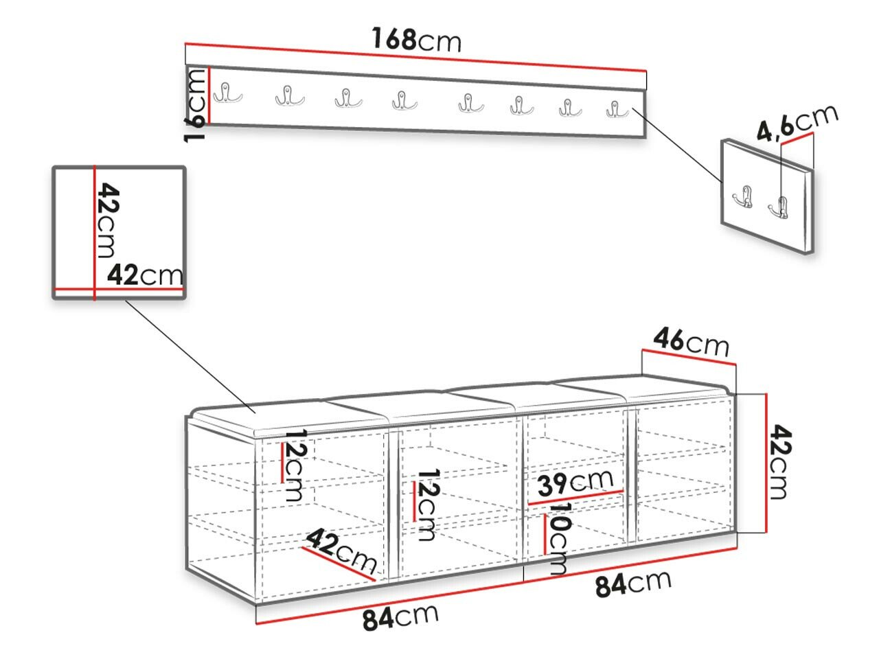 Meuble d'entrée Hartford 276 (Chêne Artisan)
