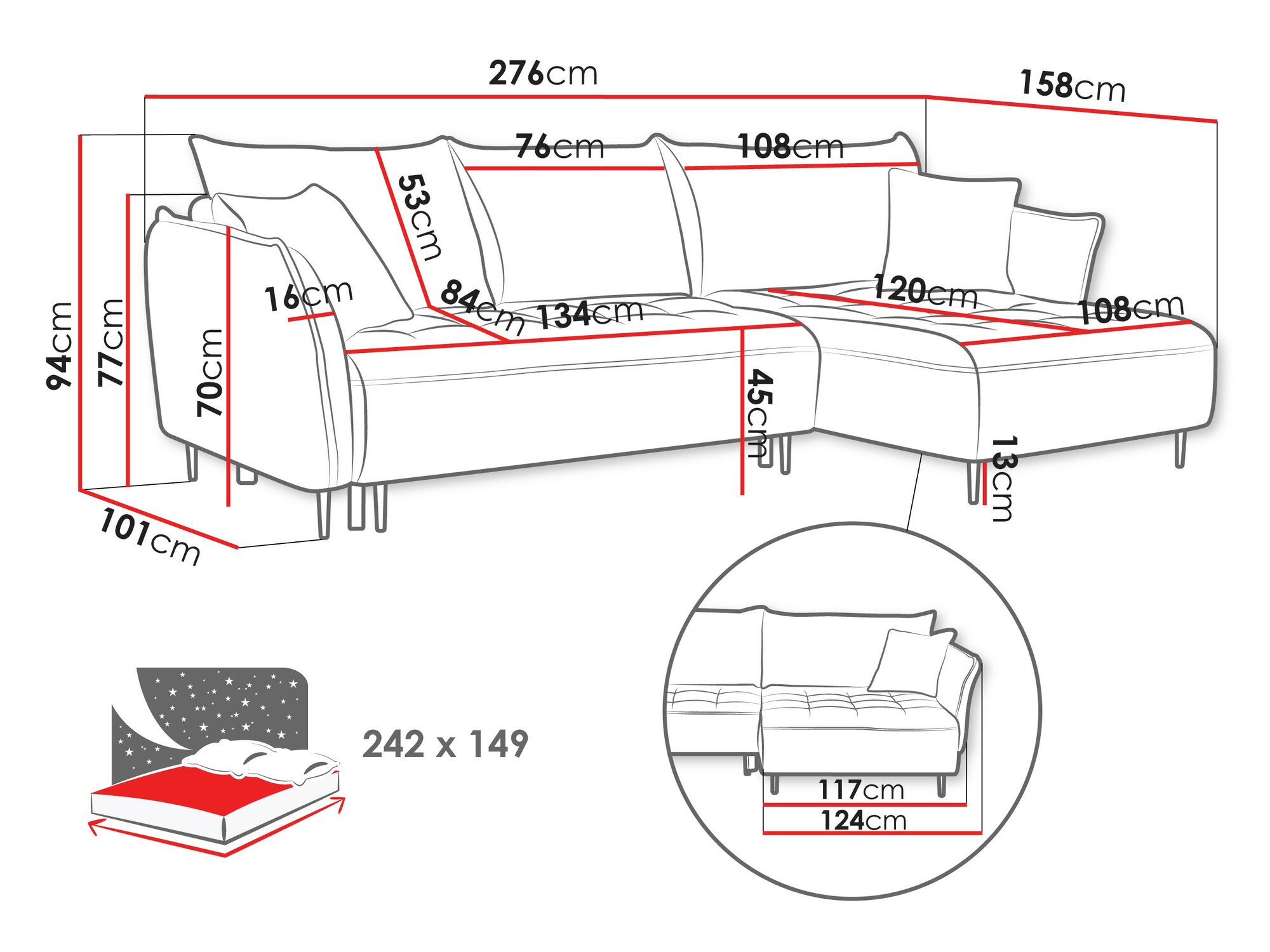 Canapé d'angle TrendyNest 102 (Onega 11)
