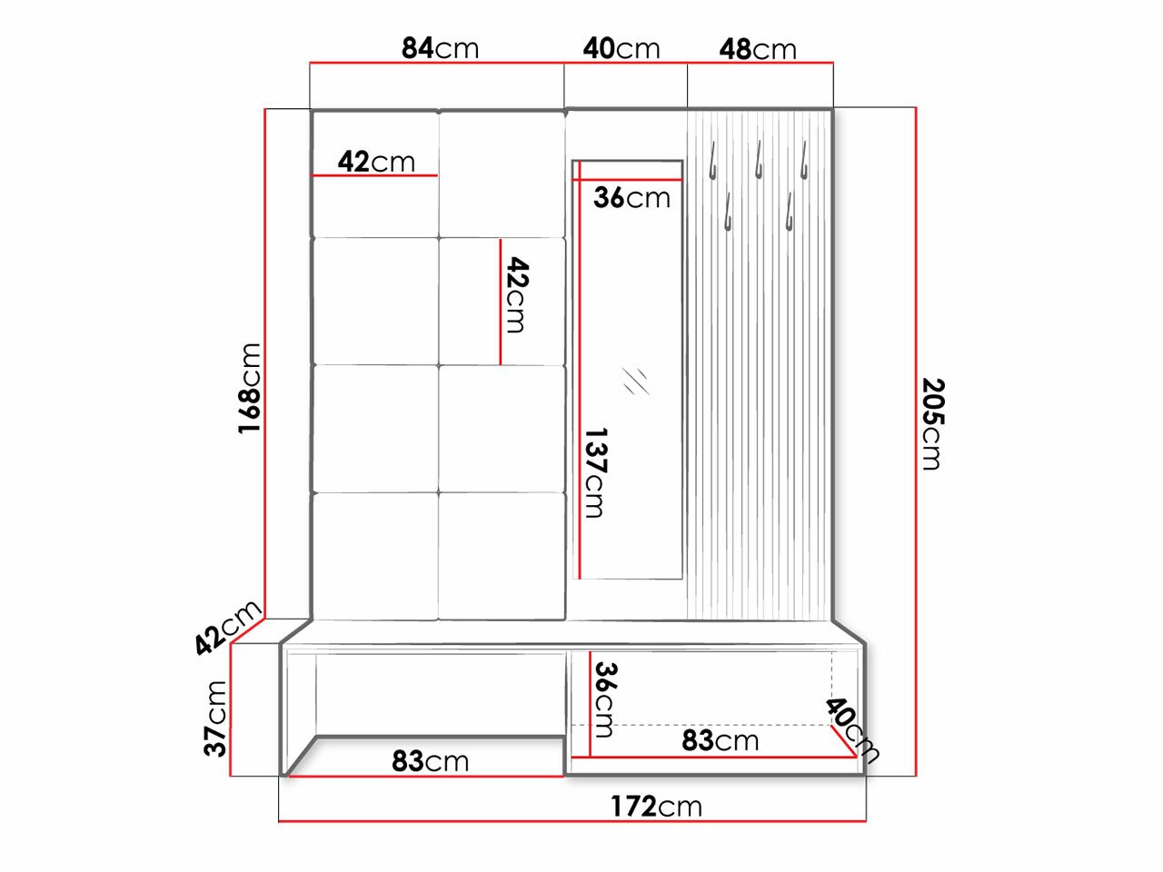 Meuble d'entrée Hartford 322 (Abriamo 3)