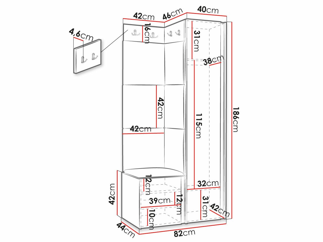 Meuble d'entrée Hartford 390 (Abriamo 6)