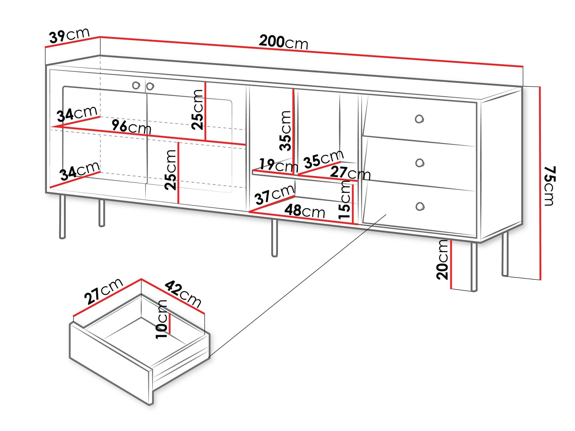 Commode Feletri 104 (Noir)
