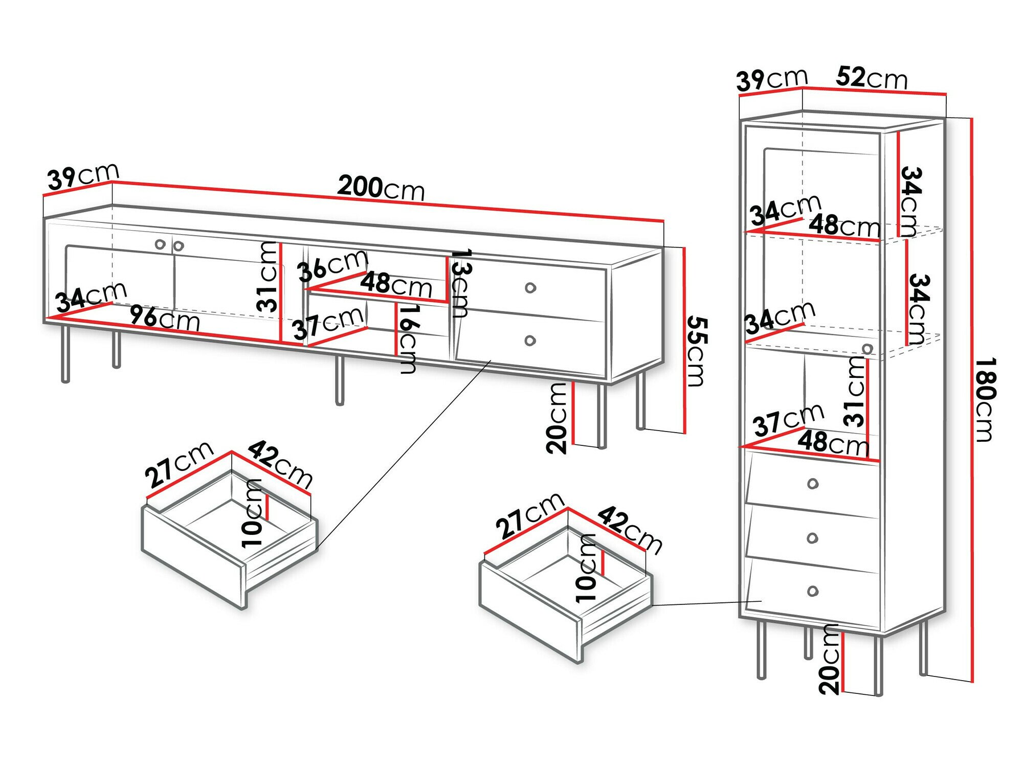 Ensemble de salon Feletri 109 (Blanc)