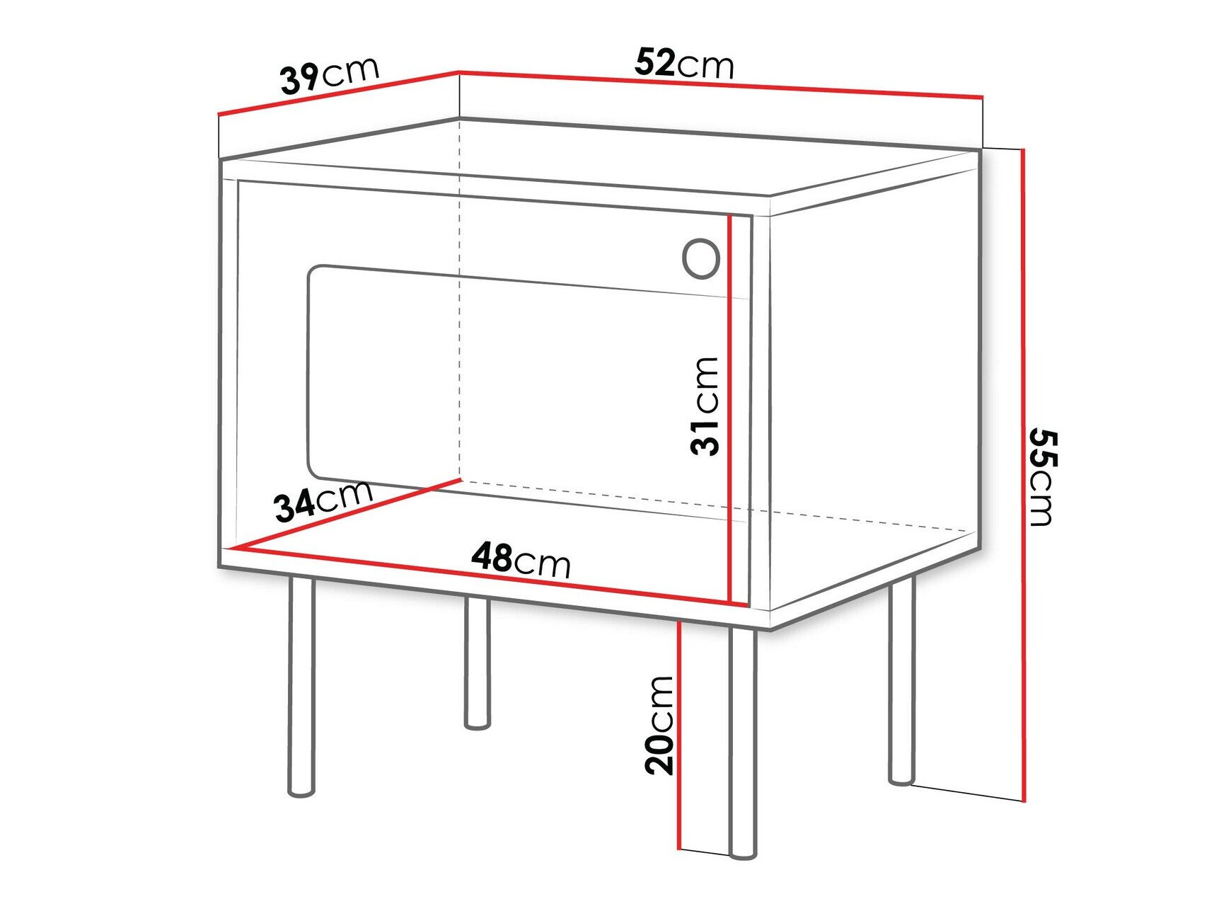 Ensemble de tables de chevet Feletri 107 (Noir)