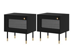 Ensemble de tables de chevet Feletri 107 (Noir)