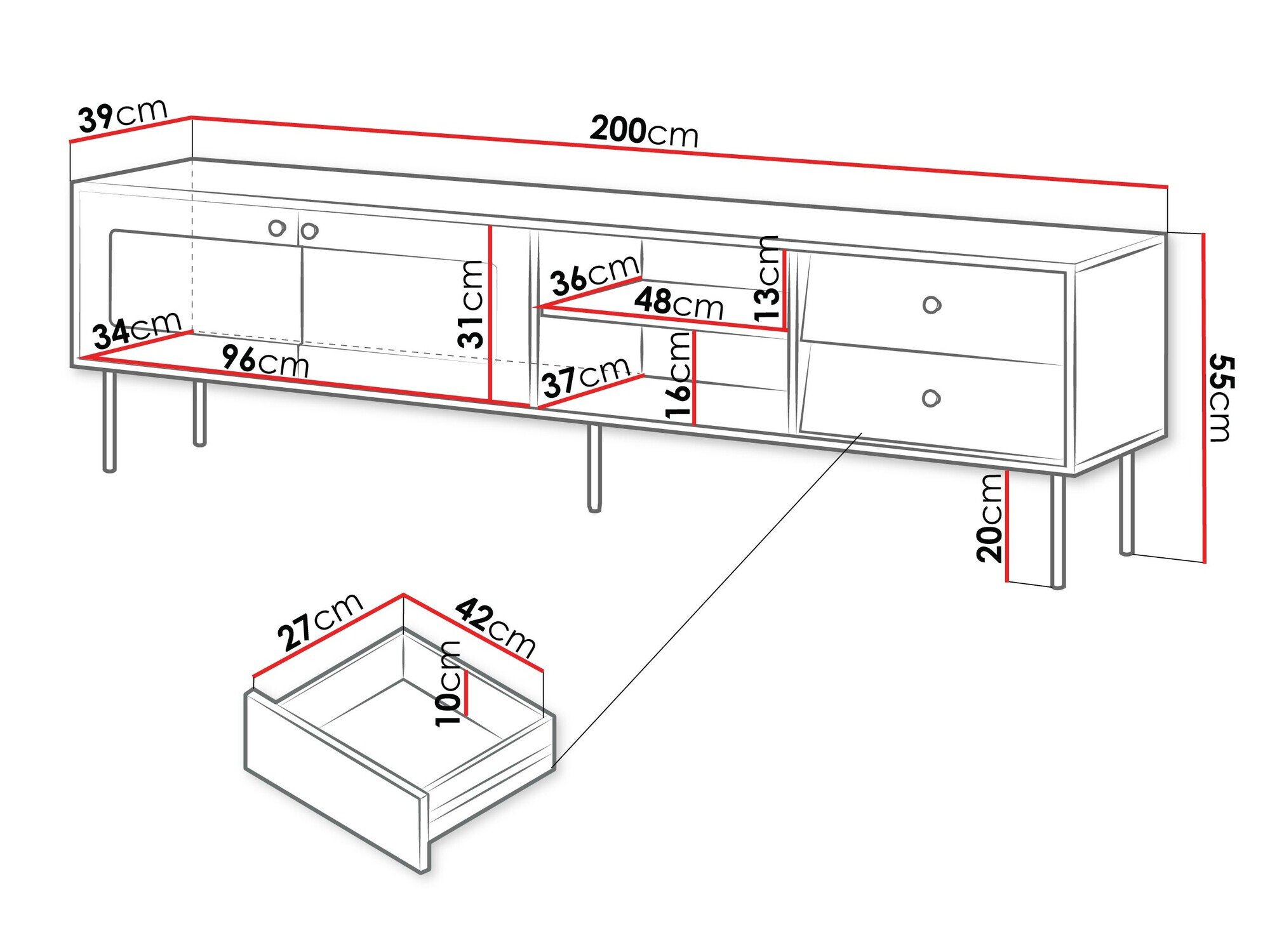 Meuble TV Feletri 103 (Blanc)