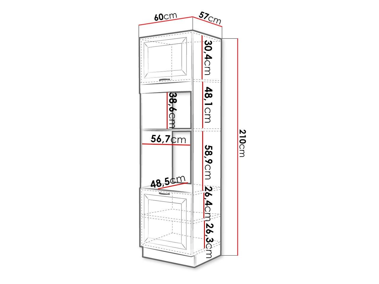 Armoire modulaire pour appareils intégrés Retro White 116