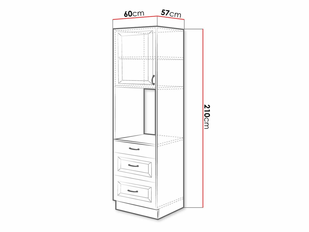 Armoire modulaire pour appareils intégrés Retro White 117
