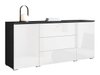 Commode Mirfivo 102 (Matera gris + Blanc brillant)