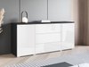 Commode Mirfivo 102 (Matera gris + Blanc brillant)