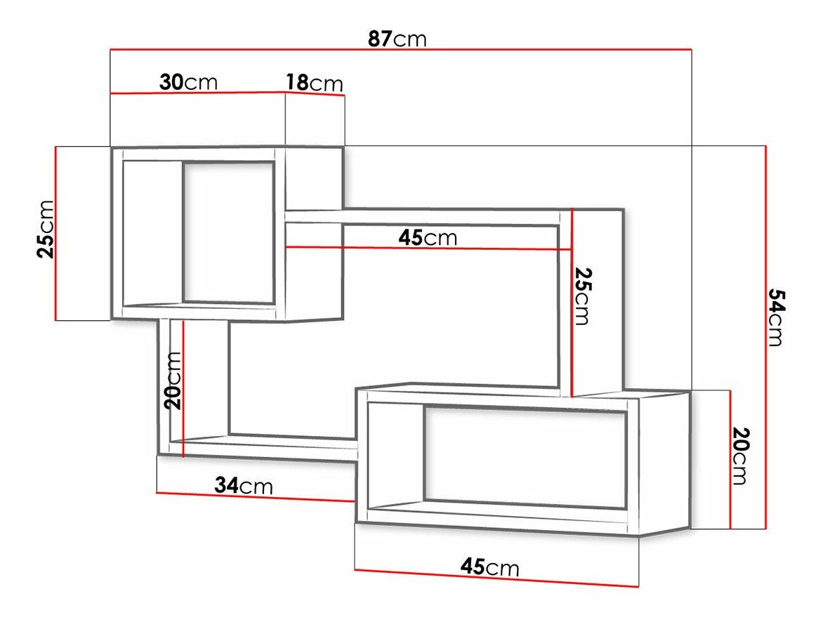 Étagère murale Sarasota 106 (Béton + Blanc)