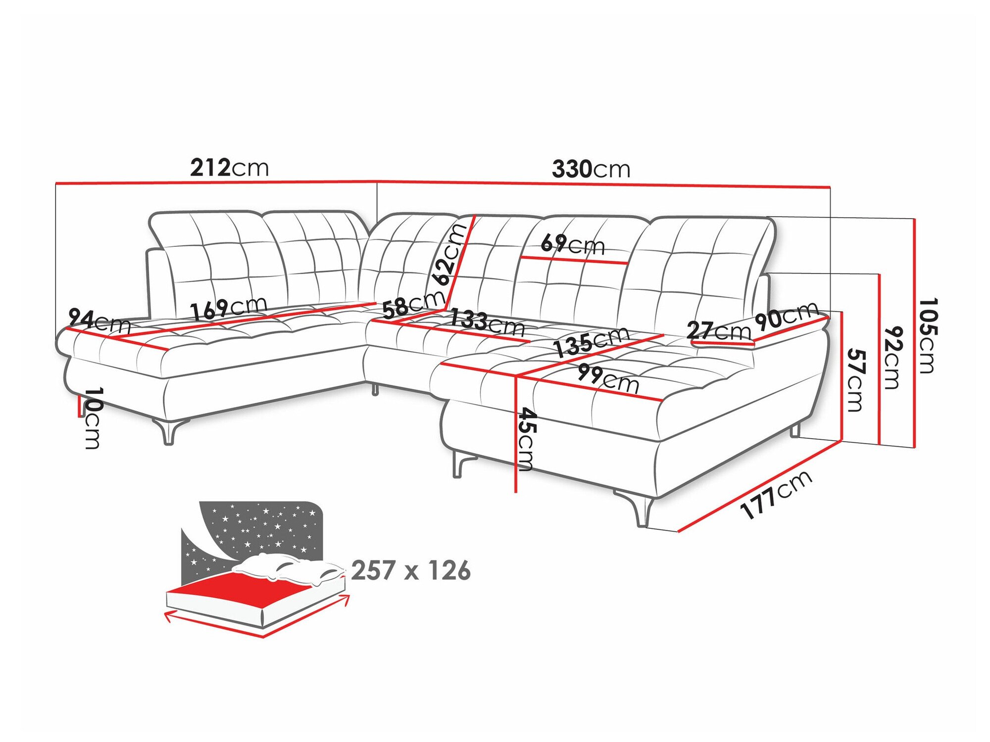 Canapé d'angle Sanford 100 (Manila 16)