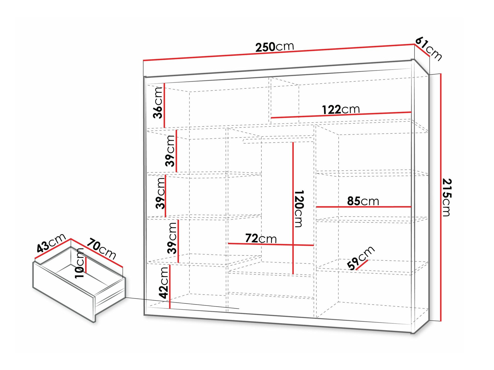 Armoire Honolulu 119 (Sonoma chêne)