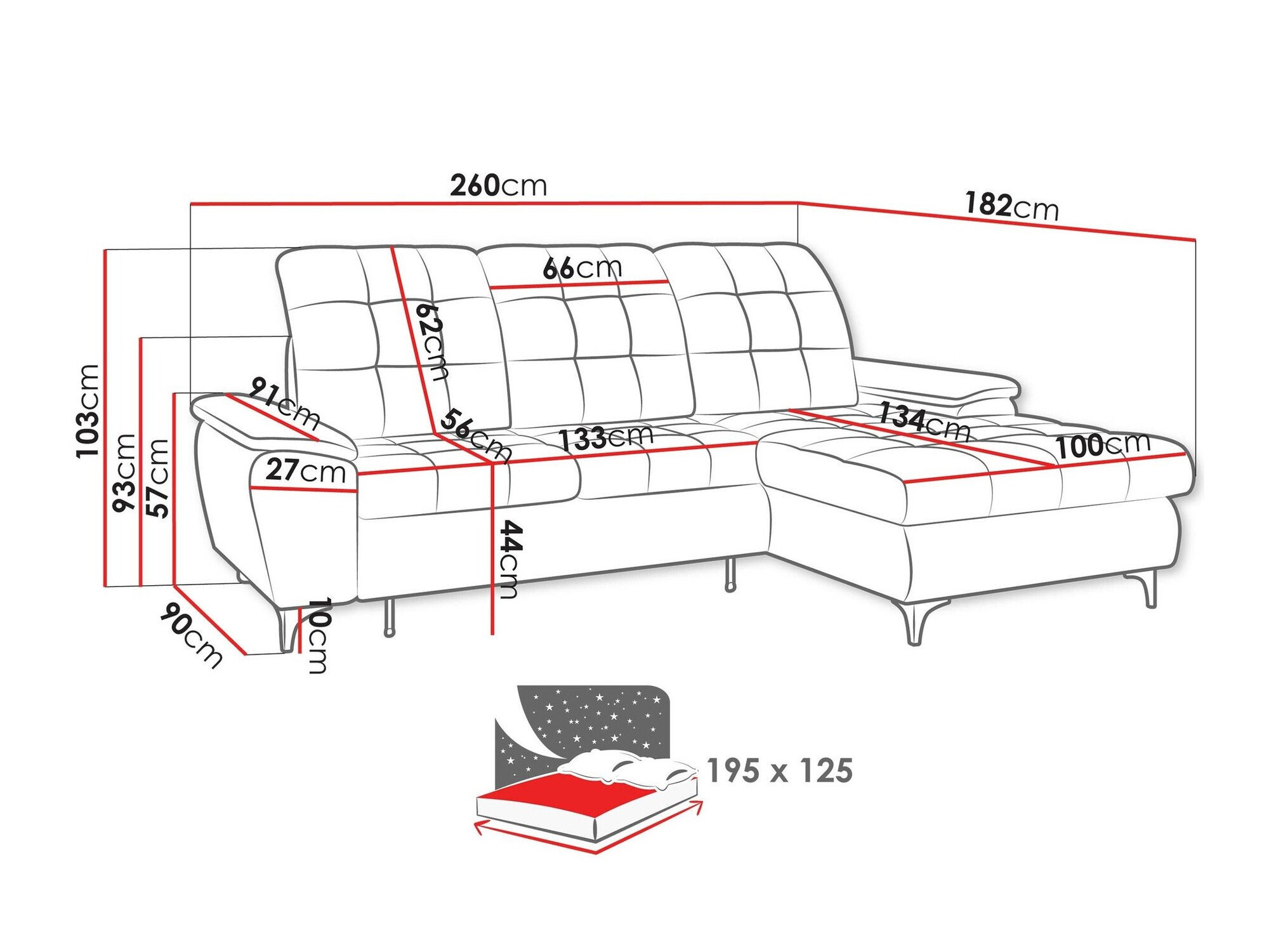 Canapé d'angle Sanford 103 (Manila 16)