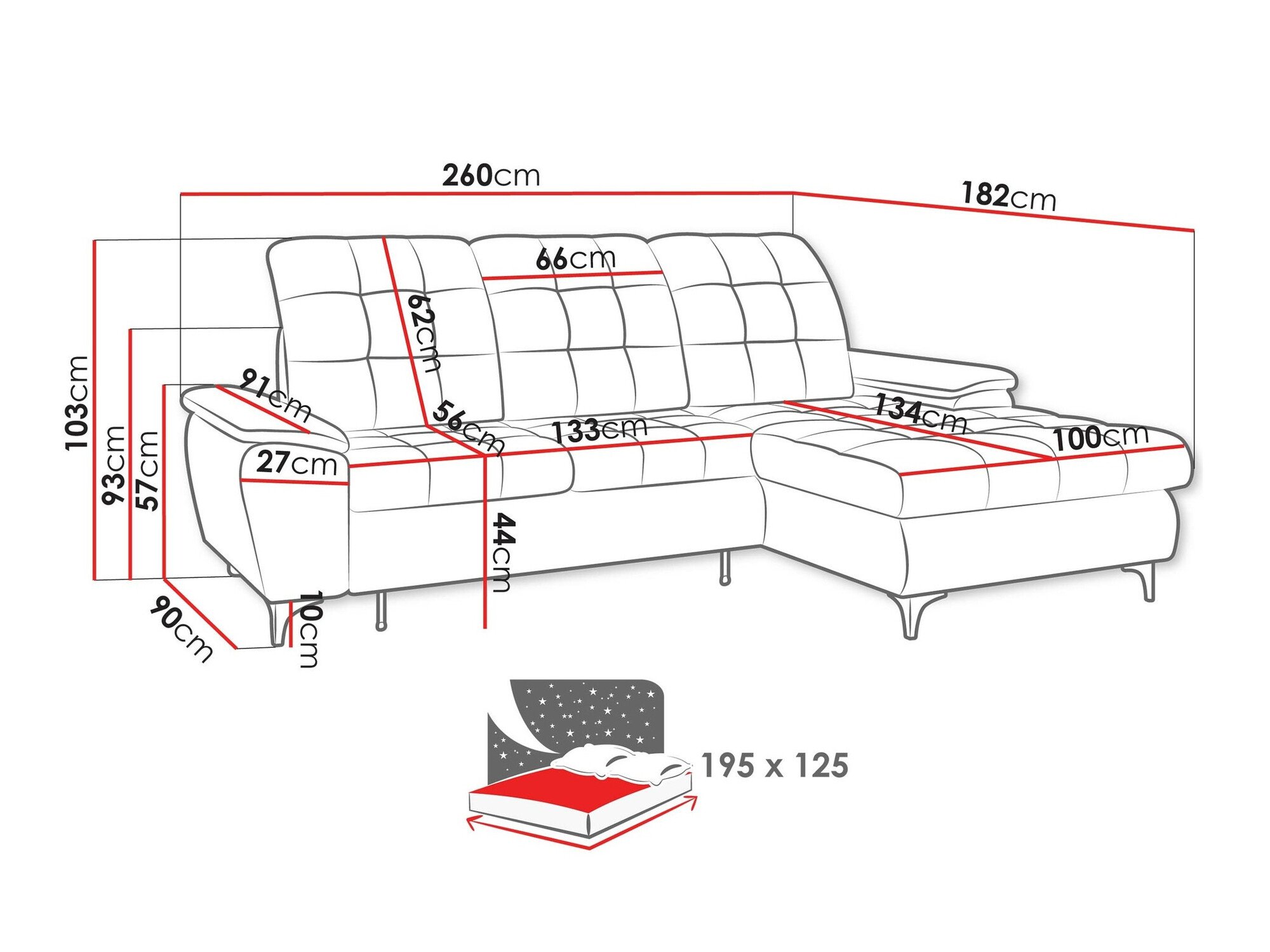 Canapé d'angle Sanford 103 (Neve 90)