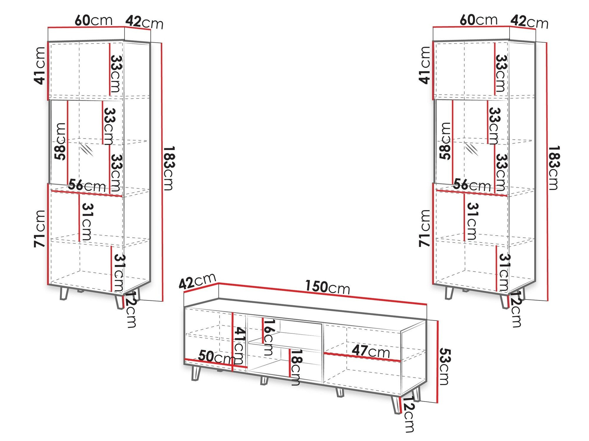 Ensemble de salon Comes (Chêne wotan)