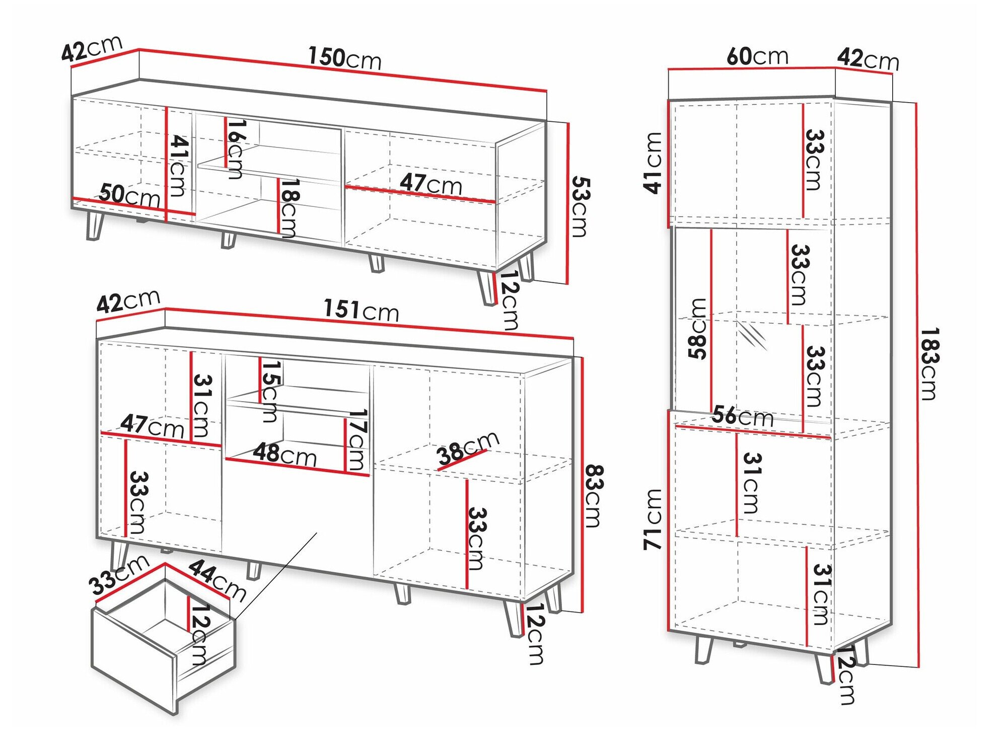 Ensemble de salon Comes I (Anthracite)