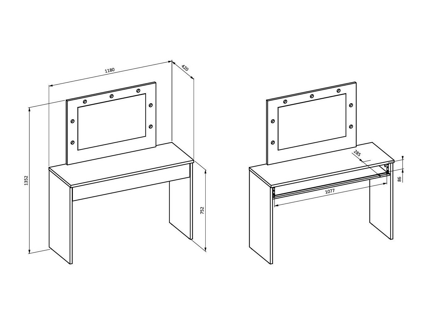 Coiffeuse Austin 343 (Blanc)