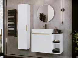 Ensemble de salle de bain Comfivo 406 (Blanc + Doré)