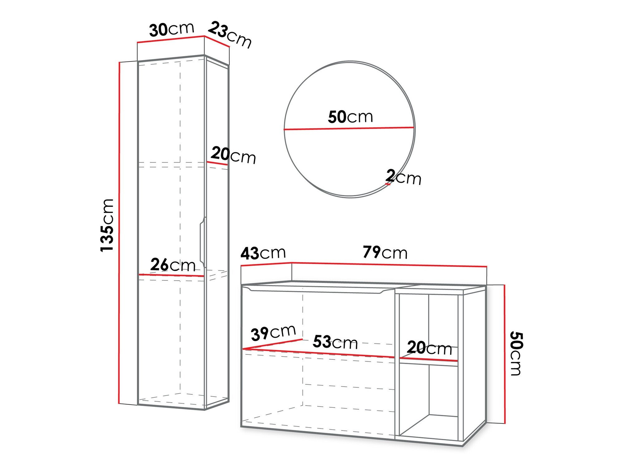 Ensemble de salle de bain Comfivo 406 (Blanc + Doré)