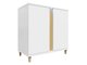 Buffet Florem II (Blanc + Blanc brillant + Clair bois)