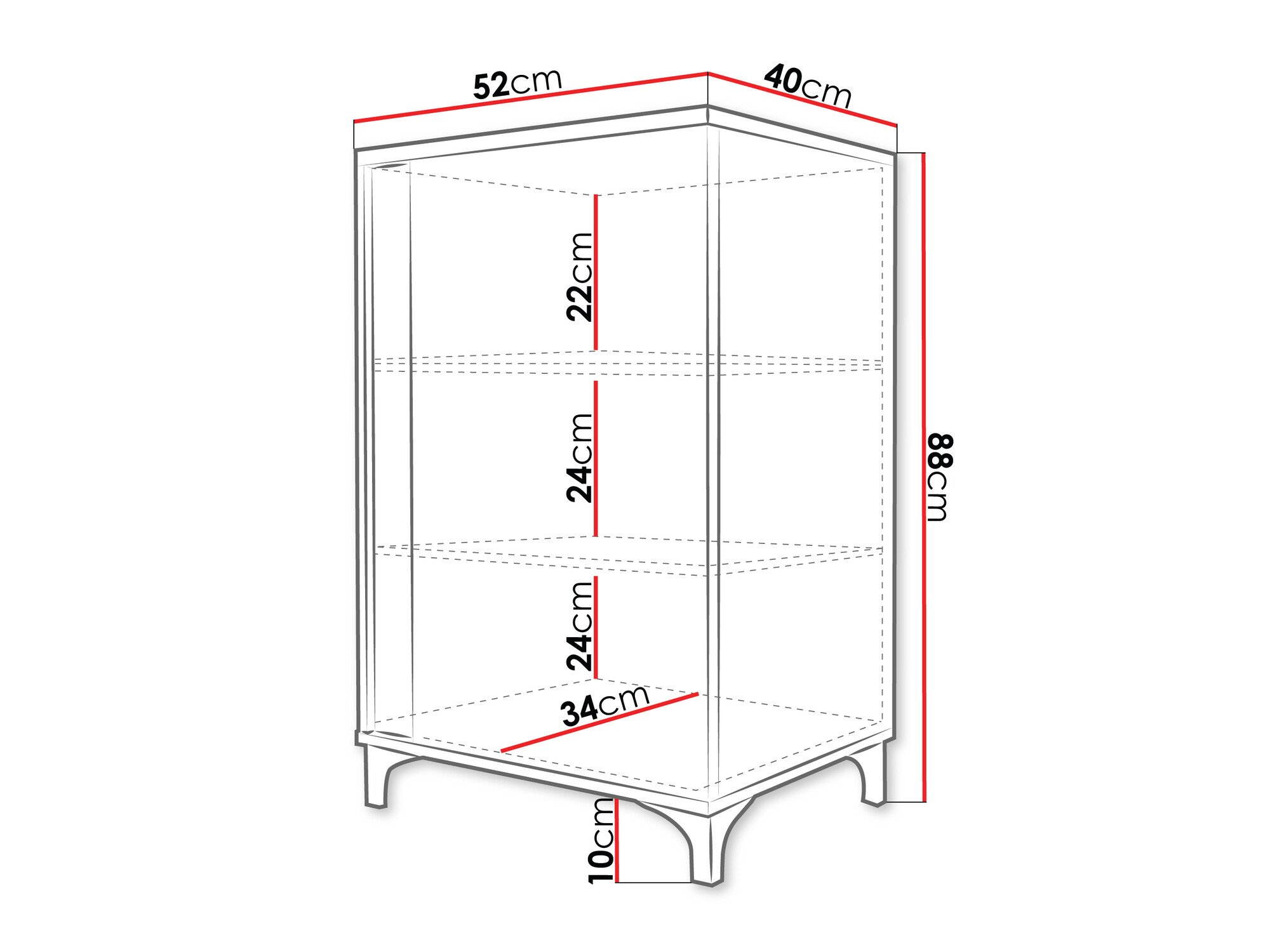Buffet Livseri 100 (Blanc + Blanc brillant + Clair bois)