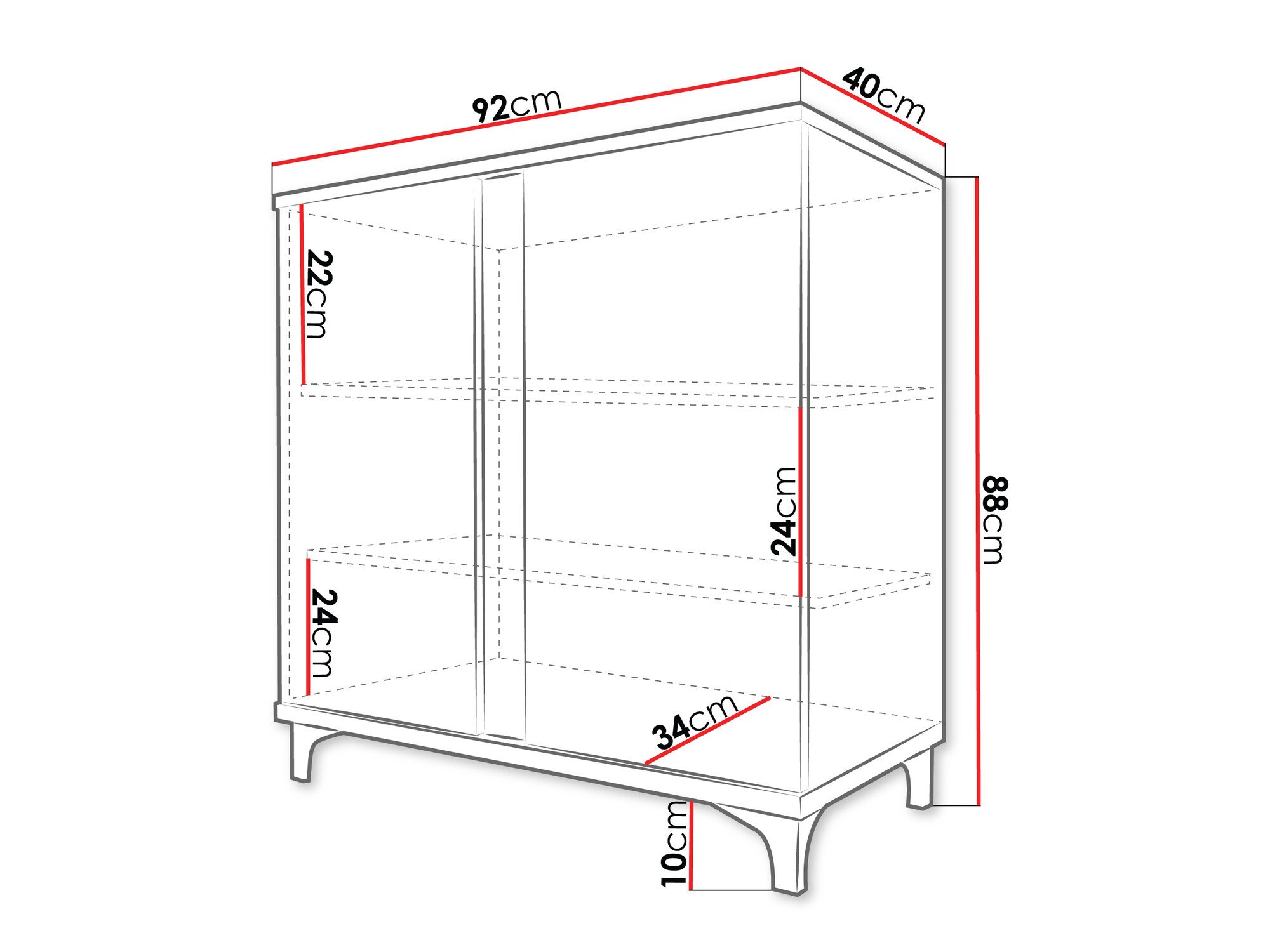 Buffet Livseri 102 (Blanc + Blanc brillant + Clair bois)