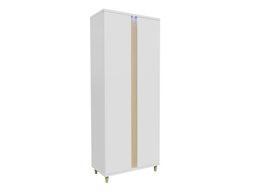 Armoire Florem (Blanc + Blanc brillant + Clair bois)