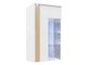 Armoire murale Florem (Blanc + Blanc brillant + Clair bois)