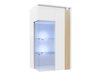 Armoire murale Florem I (Blanc + Blanc brillant + Clair bois)