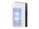 Armoire murale Florem I (Blanc + Blanc brillant + Noir brillant)