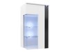 Armoire murale Florem I (Blanc + Blanc brillant + Noir brillant)