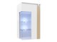 Armoire murale Livseri 106 (Blanc + Blanc brillant + Clair bois)